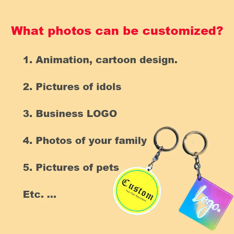 Custom Cartoon Photo Keychain - Acrylic