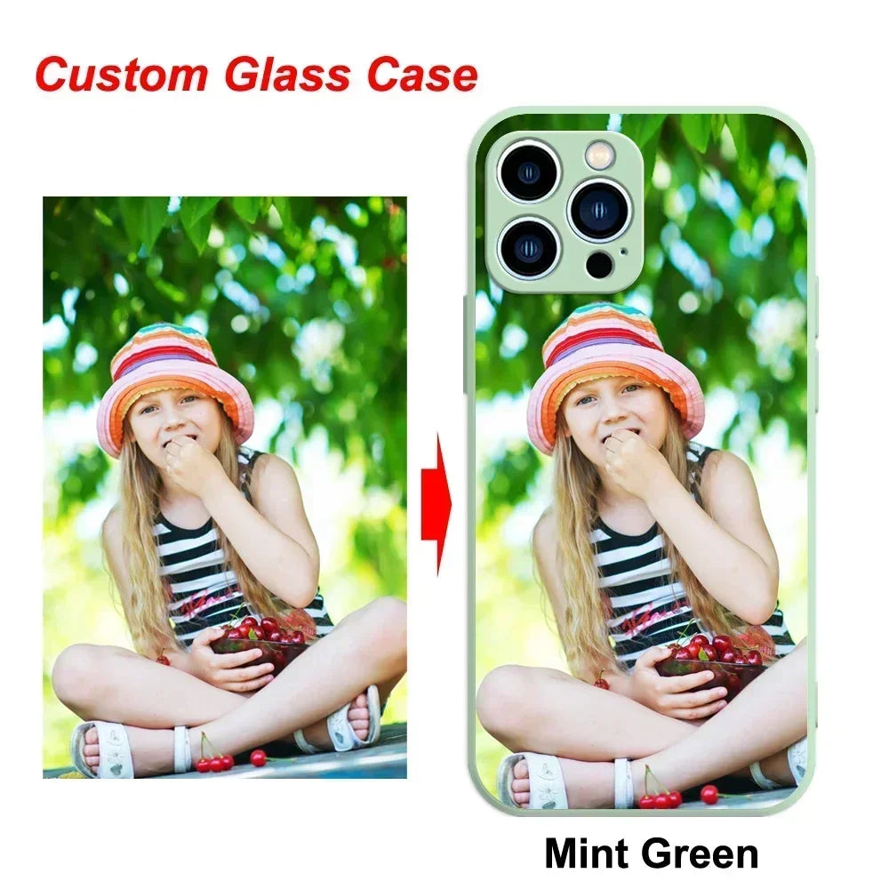 Custom Photo Tempered Glass iPhone Case