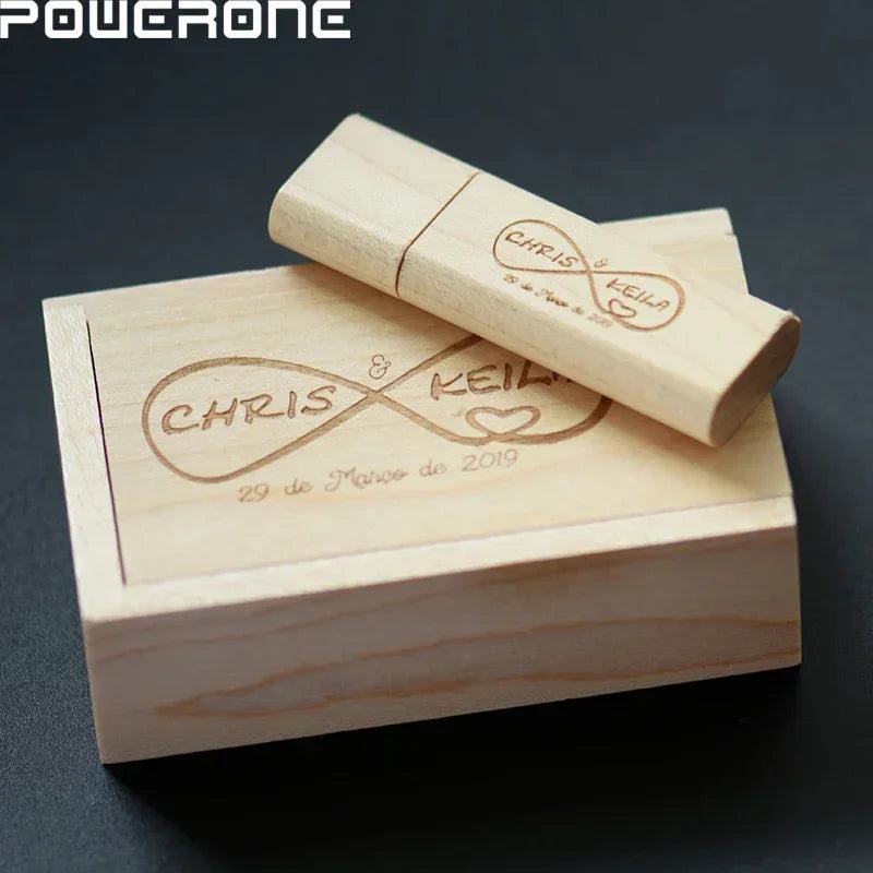 Custom Logo Wooden USB Flash Drive Set