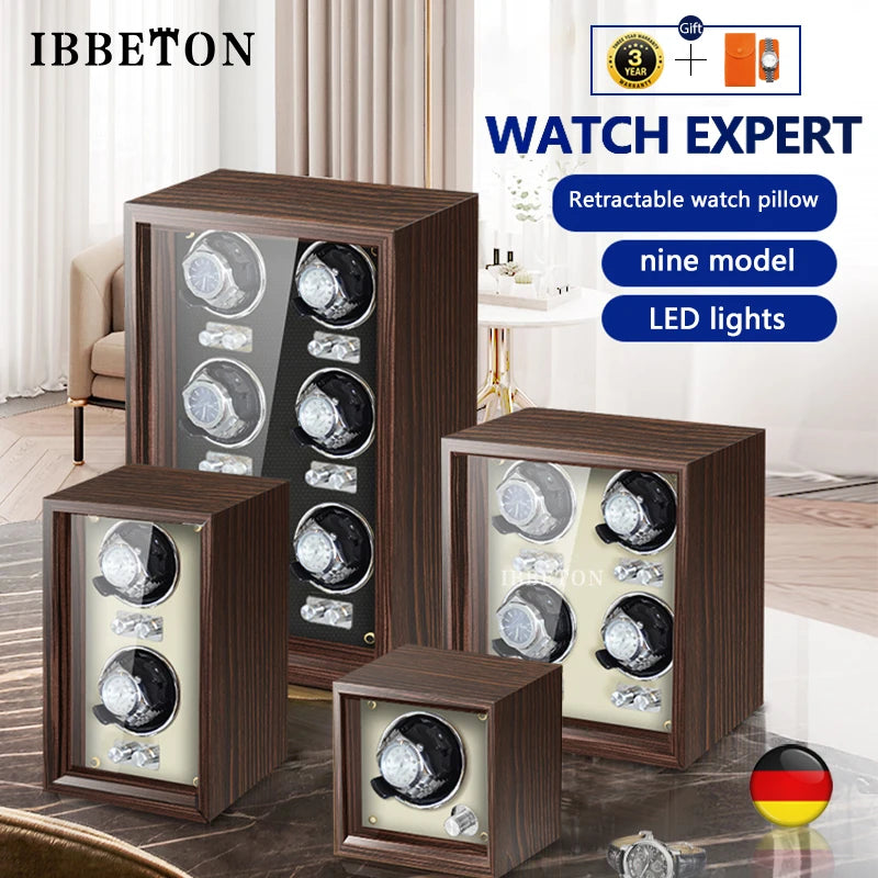 Luxury Wood Watch Winder - 2/4/6 Slot