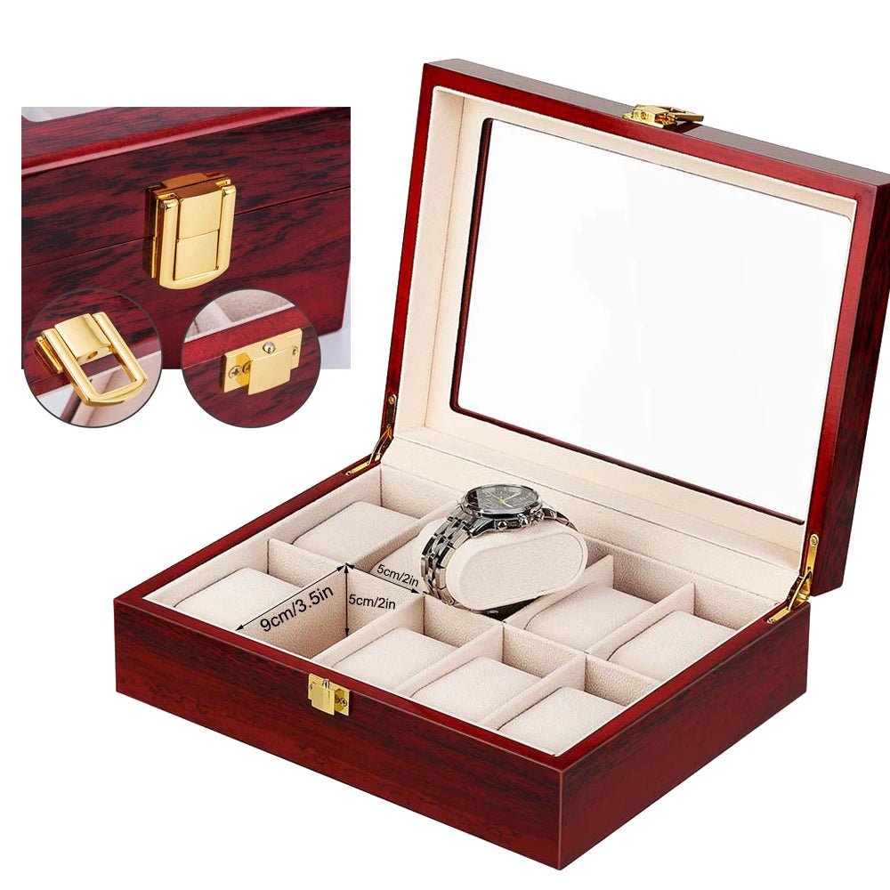 Luxury Wooden Watch Box - 1 to 12 Slots