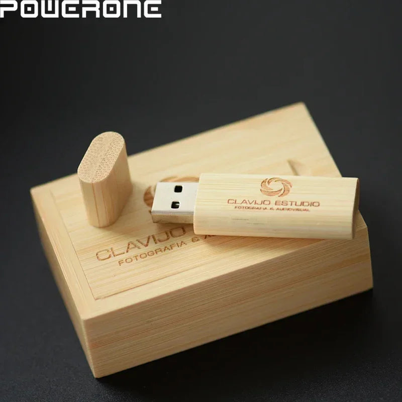 Custom Logo Wooden USB Flash Drive Set