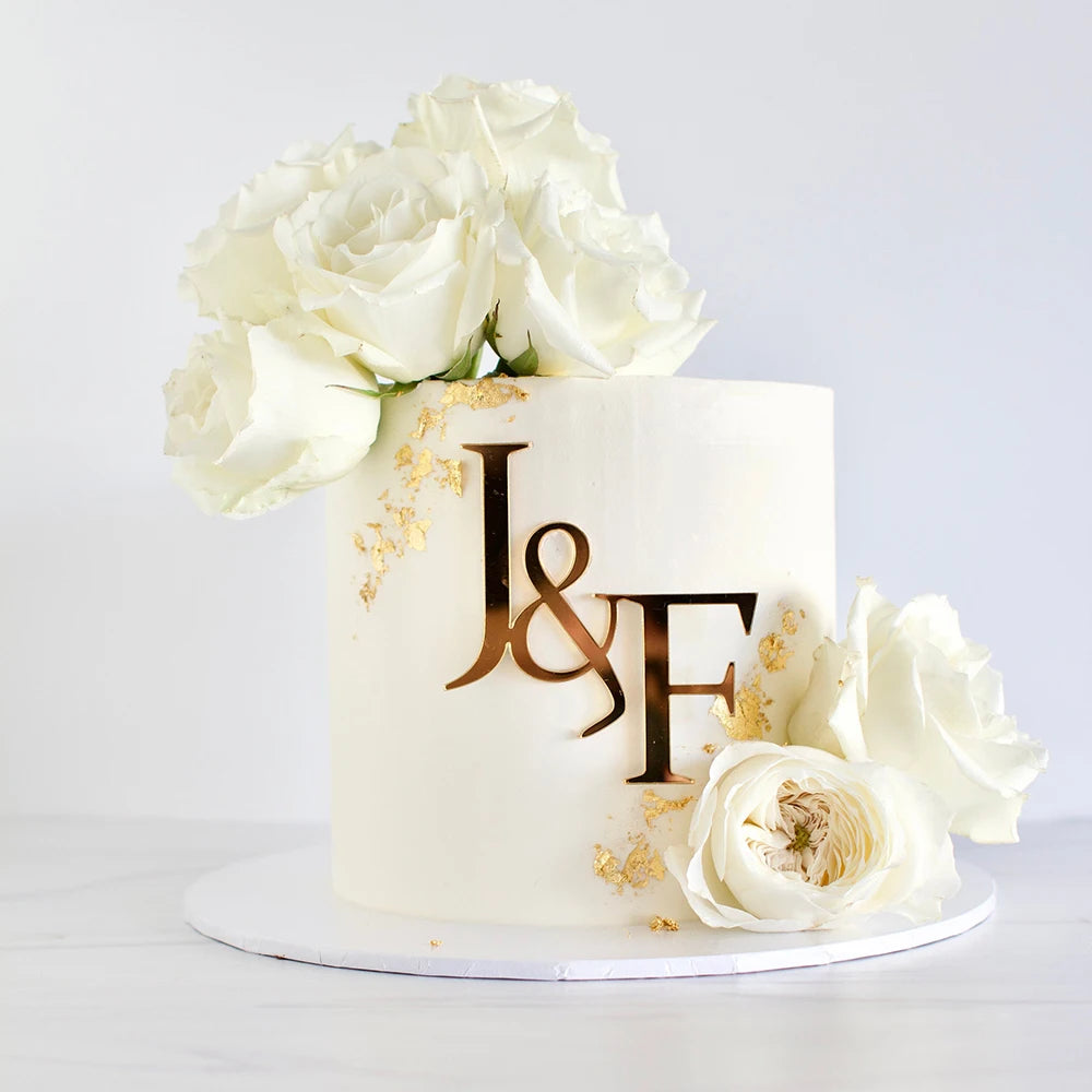 Custom Acrylic Cake Charms - Personalized Wedding Initials Topper