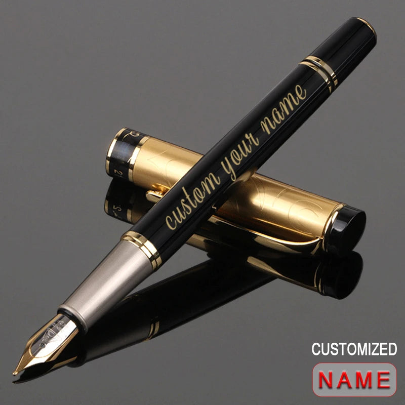 Custom Golden Text Fountain Pen Luxury Office Supplies