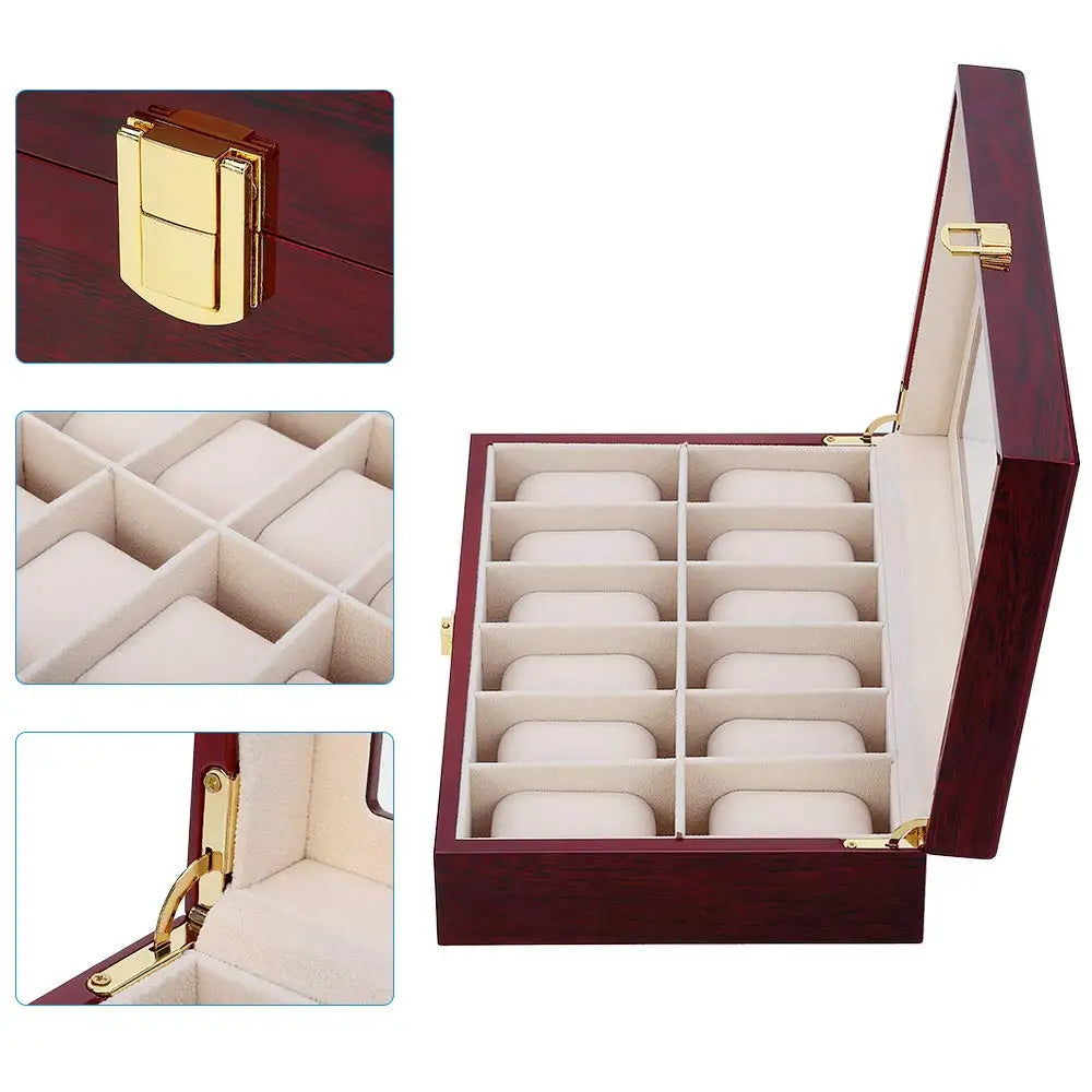 Luxury Wooden Watch Box - 1 to 12 Slots